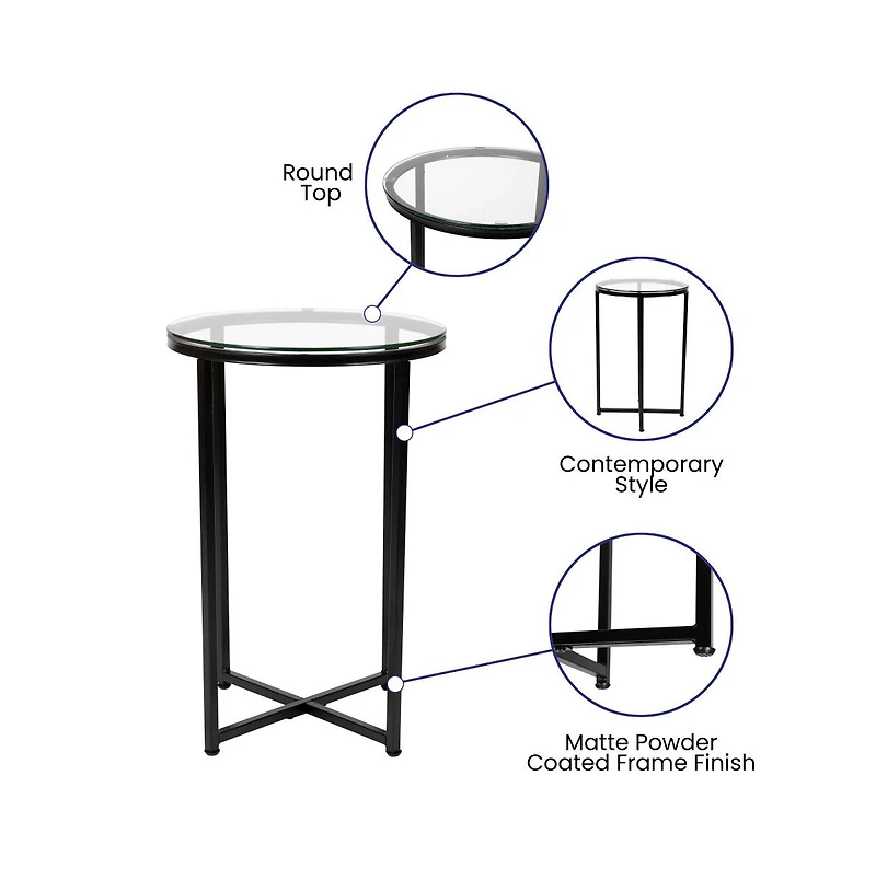 Fairdale End Table With Round Cross Brace Frame