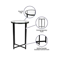 Fairdale End Table With Round Cross Brace Frame