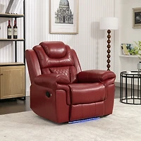 Streamdale Manual Recliner Chair with Led Lights for Home Theater