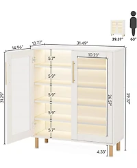 Tribesigns Shoe Cabinet with Acrylic Doors and Led Light