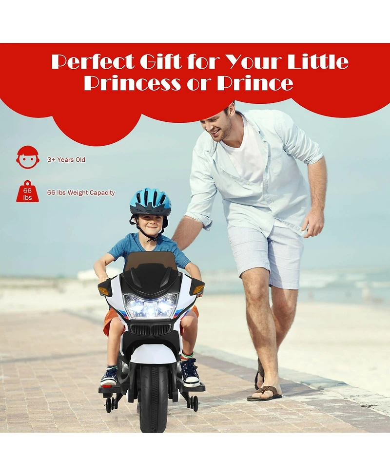 Sugift 12V Kids Ride On Motorcycle Electric Motor Bike
