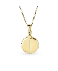 Bling Jewelry Floral Flower Inspirational Saying My Sunshine Words Sunflower Open Locket Pendant Necklace Gold Plated Sterling Silver