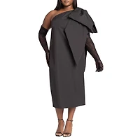 Eloquii Plus One Shoulder Bow Column Dress