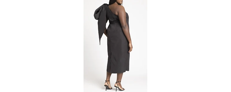 Eloquii Plus One Shoulder Bow Column Dress