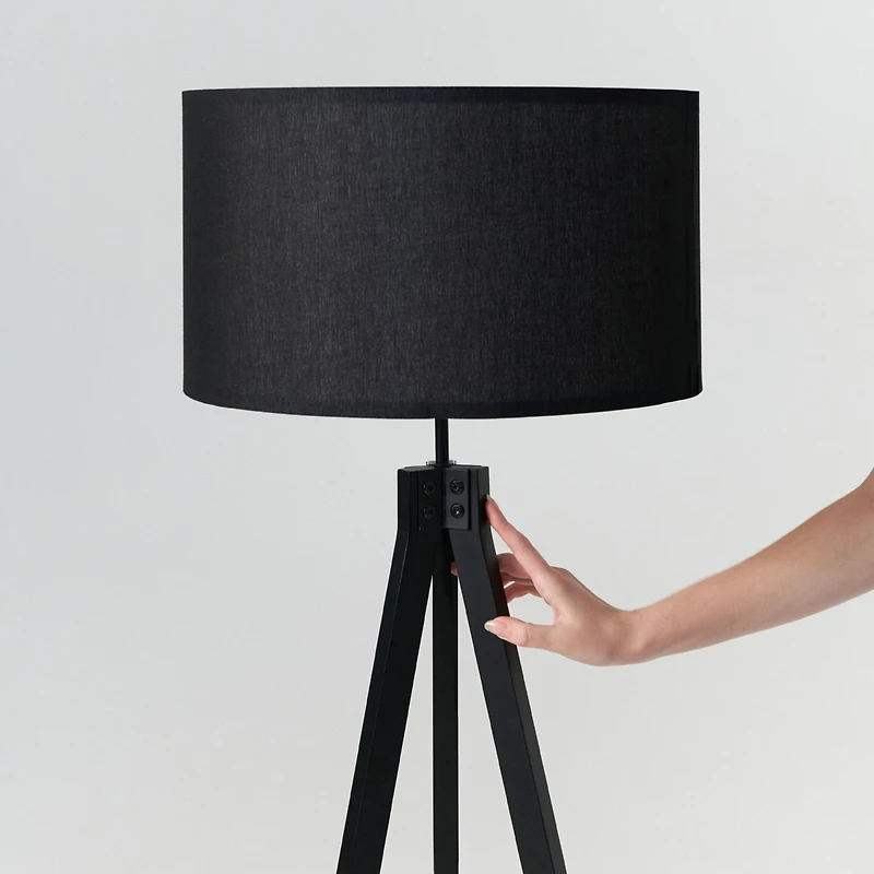 Brightech Eden 58" Led Traditional Tripod Floor Lamp with Fabric Drum Shade