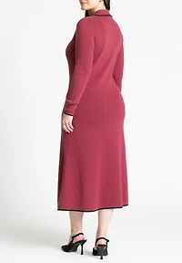Eloquii Women's Plus Ribbed Sweater Dress With Collar