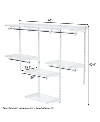 Sugift Adjustable Wall Mounted Closet Rack System with Shelf