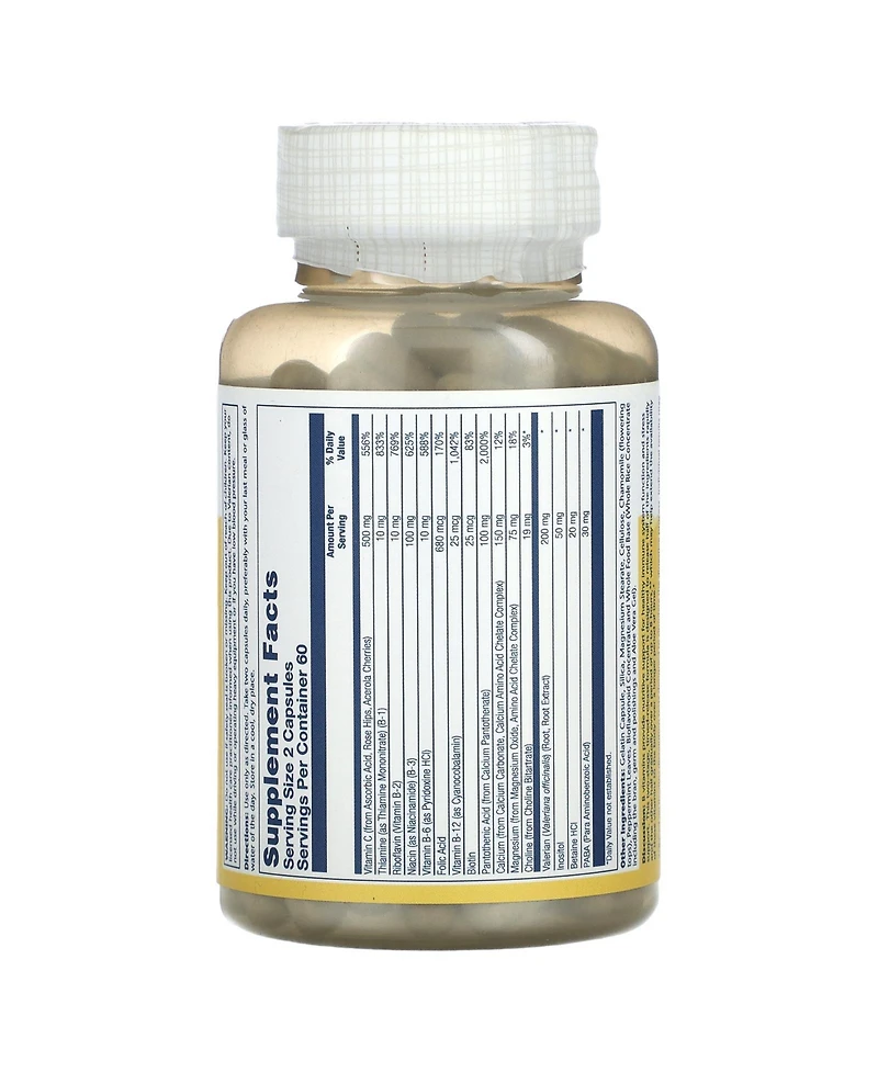 Solaray Timed Release Vitamin B-Stress Pm - 120 Capsules