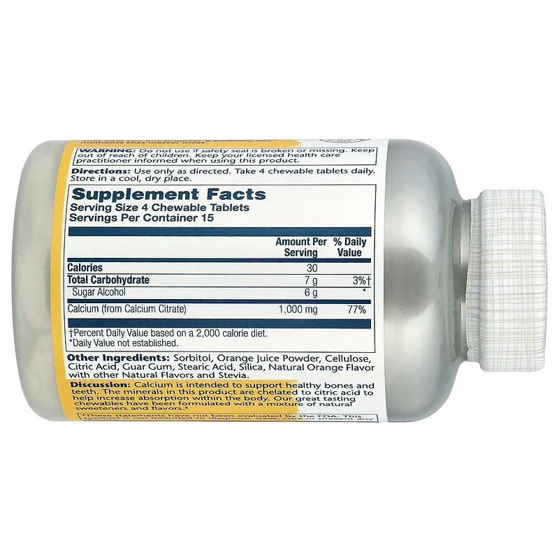 Solaray Calcium Citrate Chewables Natural Orange - 60 Chewables