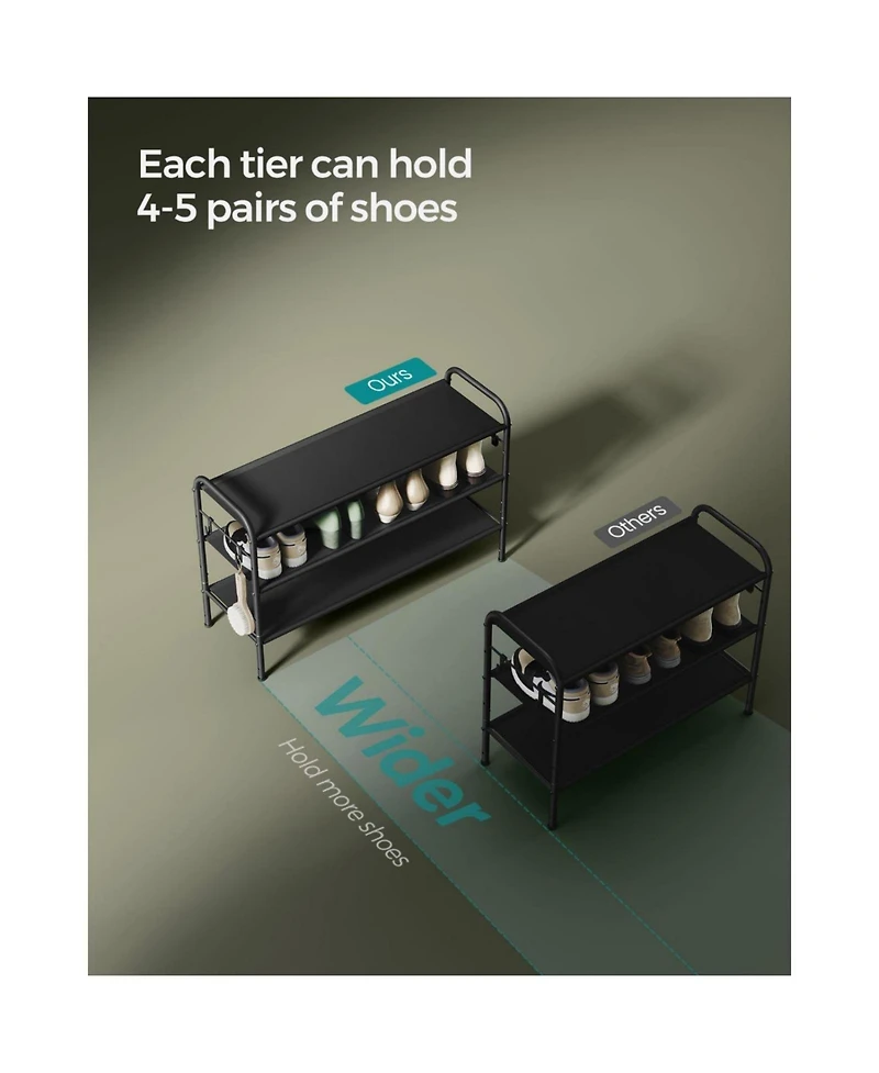 Slickblue Multi Tier Shoe Rack, Shoe Organizer, Fabric Shoe Shelf Storage