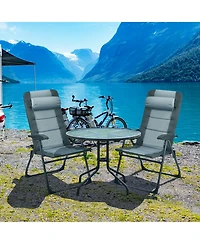 Sugift 4 Pieces Patio Folding Dining Chair Sets with Adjustable Backrest