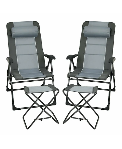 Sugift 4 Pieces Patio Folding Dining Chair Sets with Adjustable Backrest