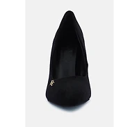 Cyber-girl Womens Rhinestone Block Heeled Pumps