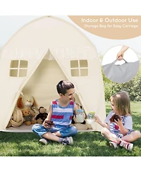 Sugift White Portable Indoor Kids Play Castle Tent