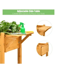 Sugift Elevated Planter Box Kit with 8 Grids and Folding Tabletop
