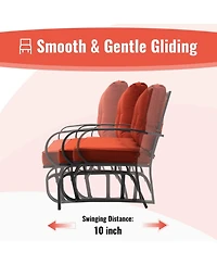 Sugift Patio 2-Person Glider Bench Rocking Loveseat with Cushioned Armrest