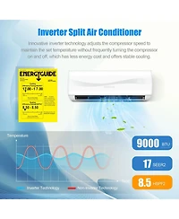Sugift 9000 Btu 17 SEER2 208-230V Ductless Mini Split Air Conditioner and Heater