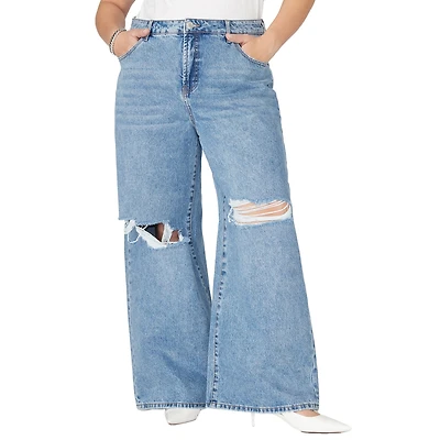 Eloquii Women's The Yvette Rigid Wide Leg Jean