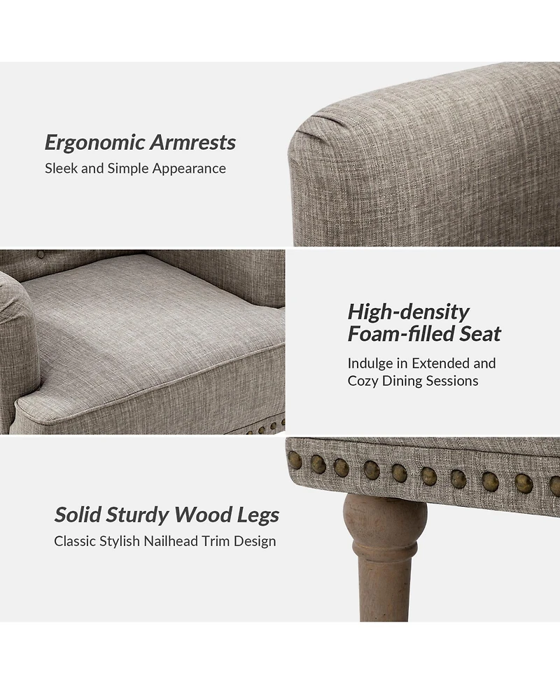 Mcgavock Traditional Wooden Upholstered Accent Chair with Tufted Back