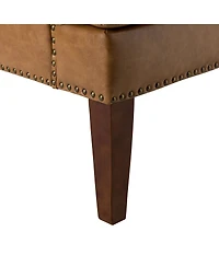 Hulala Home Konrad Contemporary Leather Armchair with Solid Wood Legs