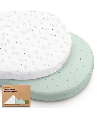 KeaBabies Bassinet Sheet for Baby Girls, Boys, 2-Pack Soothe Fitted Sheets, Bedside Mattress