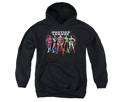 Justice League Boys of America Youth The Five Pull Over Hoodie / Hooded Sweatshirt