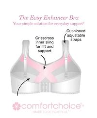 Comfort Choice Women's Easy Enhancer Lace Wireless Bra