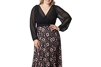 Kiyonna Plus Mon Tresor Long Sleeve Lace Evening Gown