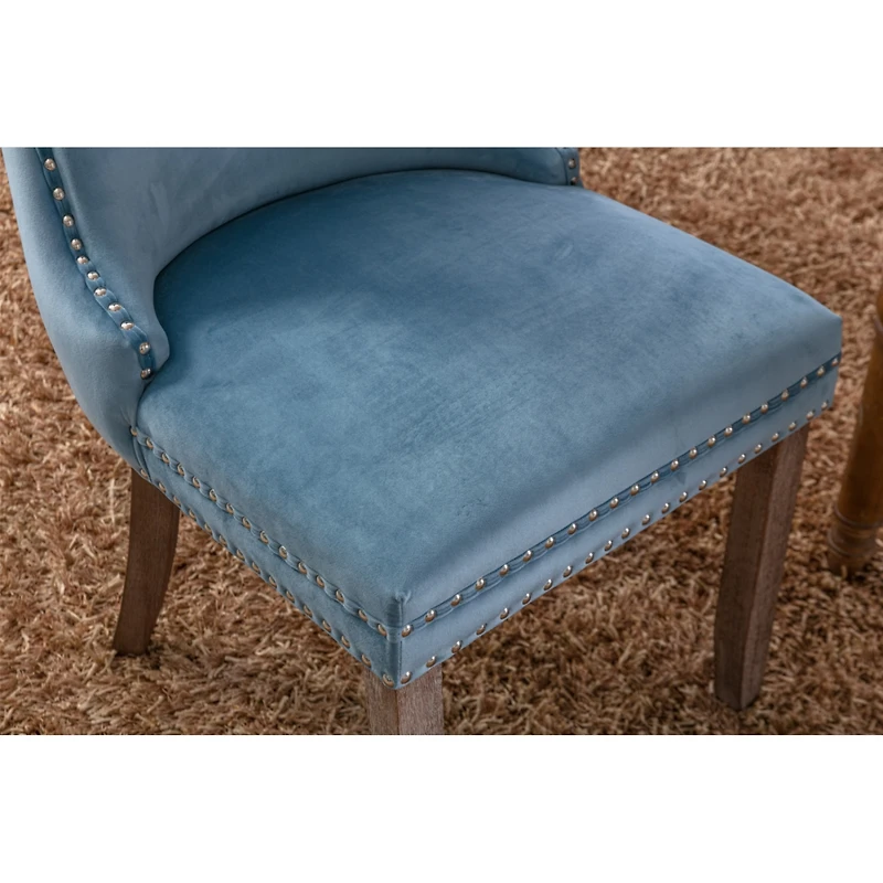 Simplie Fun Set of 2 Light Blue Wingback Dining Chairs