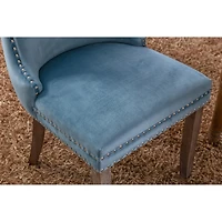 Simplie Fun Set of 2 Light Blue Wingback Dining Chairs
