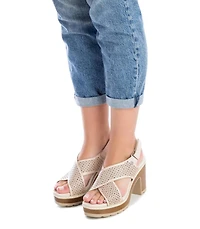 Women's Cross Strap Heeled Sandals By Xti