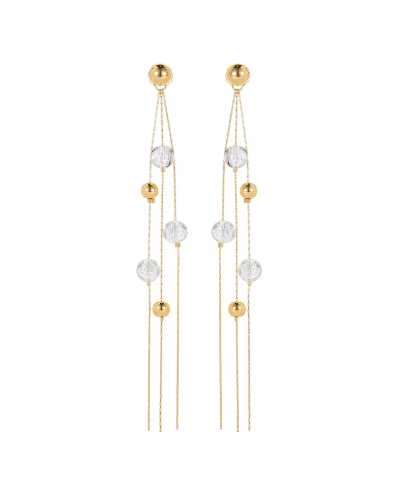 FrostLily Azeztulite Crystal and Bead Drop Earrings