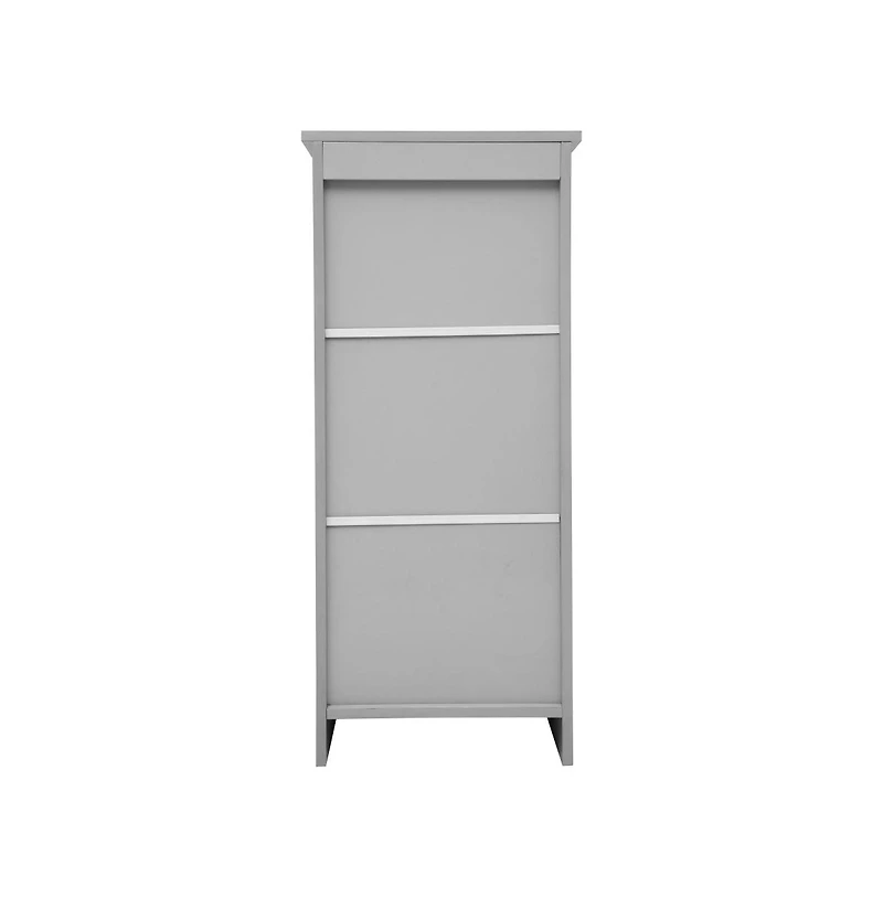 Merrick Lane Vigo Bathroom Storage Cabinet With Adjustable Cabinet Shelf, Upper Open Shelf, And Magnetic Closure Door