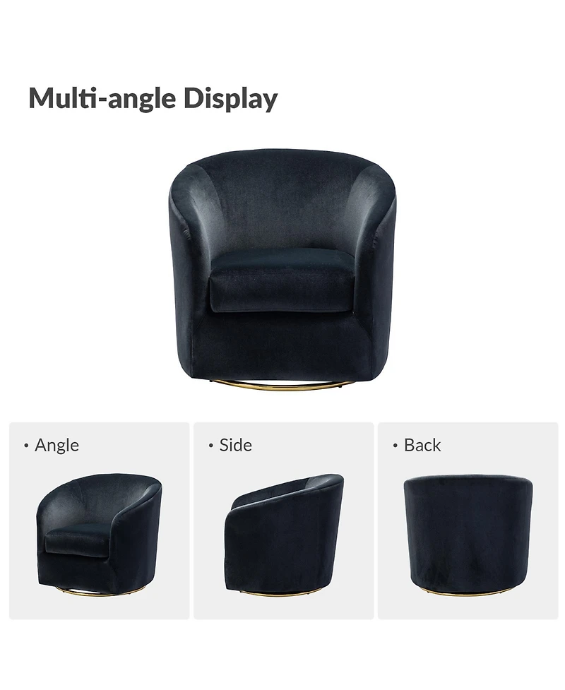 Swivel Accent Chair with Gold Metal Base for Living Room Nursery