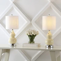 Jonathan Y Cora Classic Retro Glass Led Table Lamp with Usb Charging Port (Set of 2)