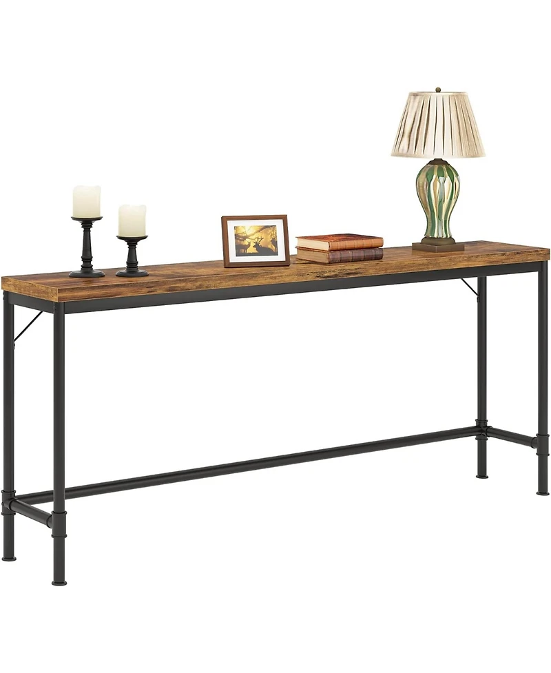 Tribesigns 70.9 Inch Extra Long Console Table, Narrow Long Sofa Table Behind Couch, Entryway Hallway Table Industrial Height Bar Table for Living Room