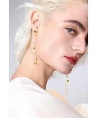 FrostLily Azeztulite Crystal and Bead Drop Earrings