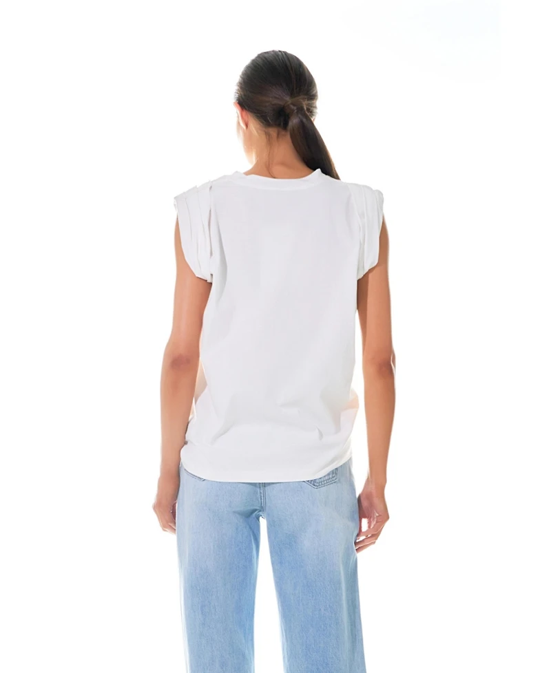 Grey Lab Women's Folded Sleeve Top