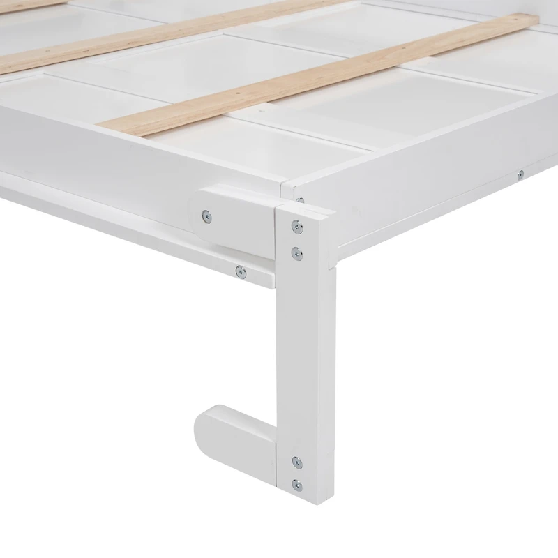 Streamdale Full Size Murphy Bed Wall Bed With Shelves And Led Lights