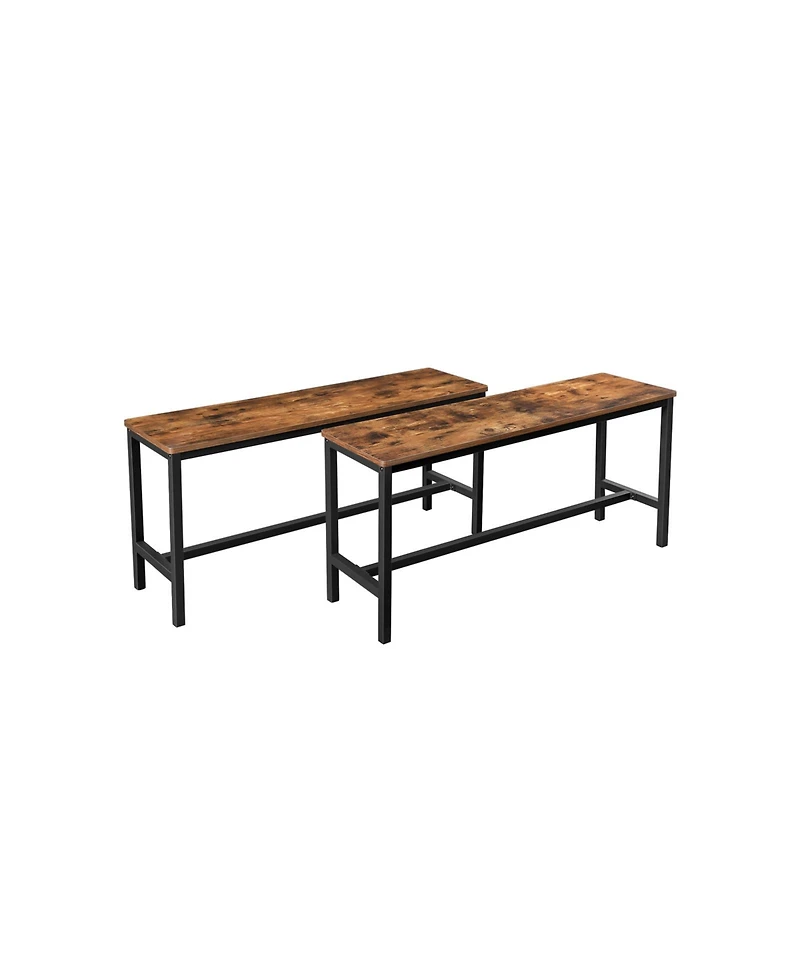 Slickblue Table Benches, Pair of 2, Industrial Style Indoor BenchesDurable Metal Frame