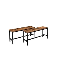 Slickblue Table Benches, Pair of 2, Industrial Style Indoor BenchesDurable Metal Frame