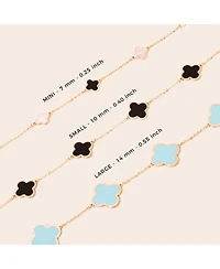 The Lovery Mini Mother of Pearl Clover Necklace 14K Yellow Gold
