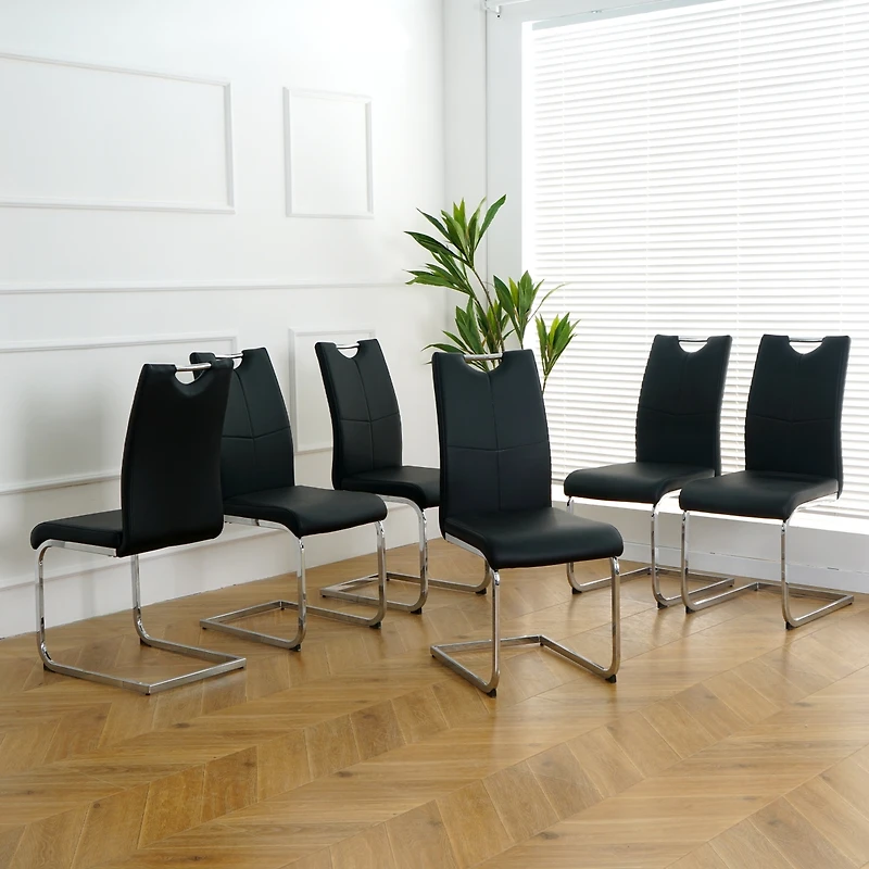 Streamdale Faux Leather Dining Chairs Set of 6