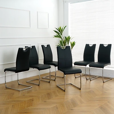 Streamdale Faux Leather Dining Chairs Set of 6