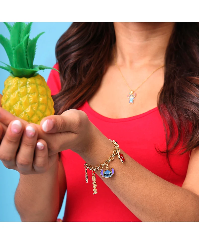 Disney Lilo and Stitch Fashion Stitch Charm Bracelet, 7+1'' Chain