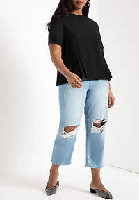 Eloquii Women's Plus Pleated Hem Top