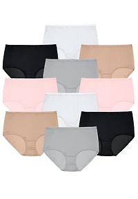 Comfort Choice Women's Full Coverage Cotton Brief 10-Pack