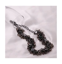 Sohi Women's Silver Cluster Collar Necklace