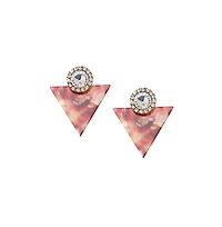 Sohi Women's Pink Triangle Drop Earrings