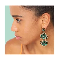 Sohi Women's Pink Stone Drop Earrings
